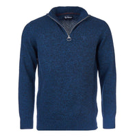 Navy Mix Barbour Mens Essential Lambswool Half Zip Sweater