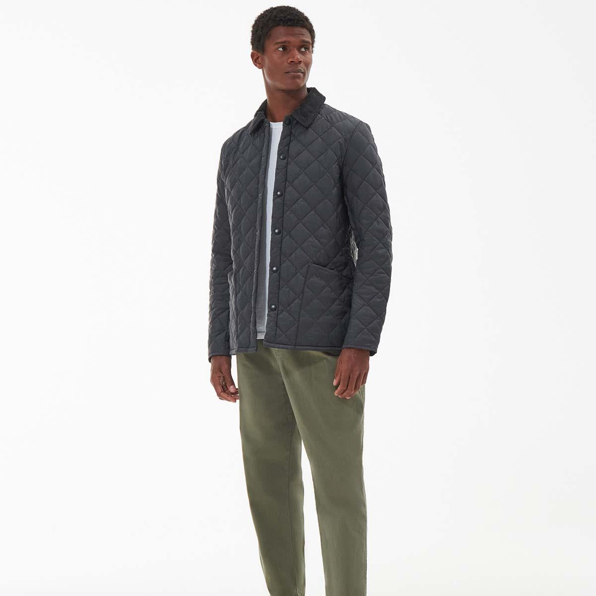 Charcoal Barbour Heritage Liddesdale Quilted Jacket Front