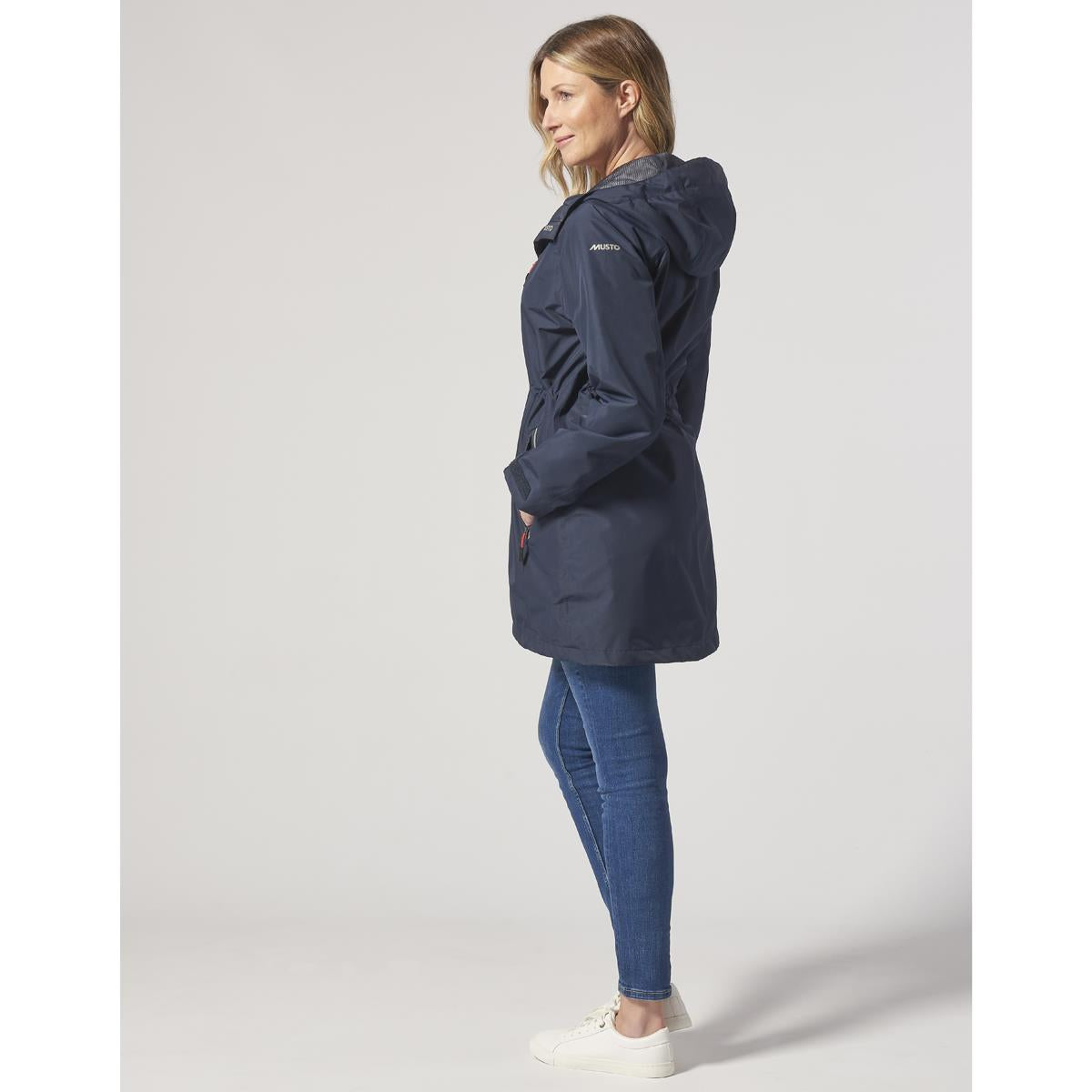 Navy Musto Womens Sardinia Long Rain Jacket
