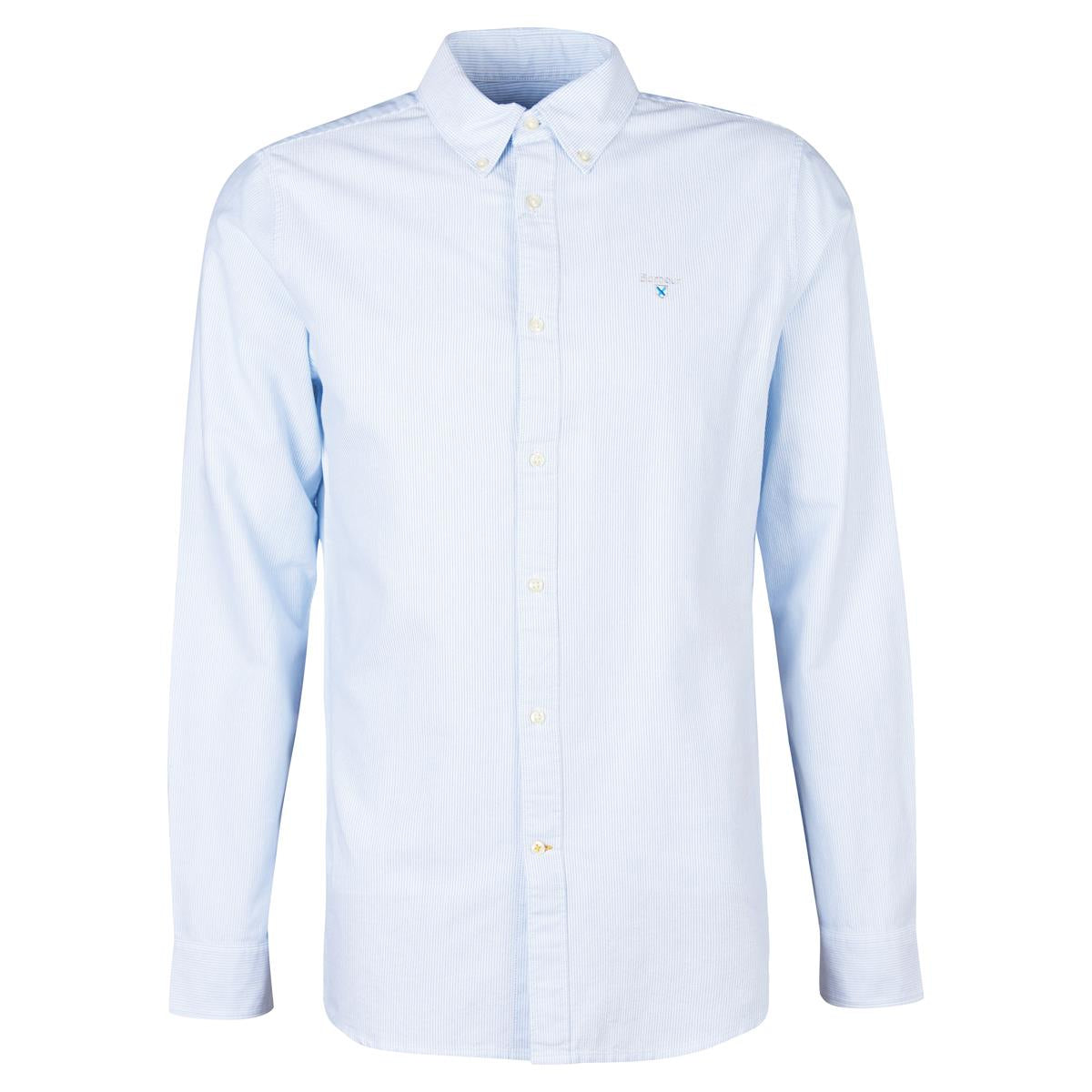 Sky Blue Barbour Mens Striped Oxtown Tailored Shirt