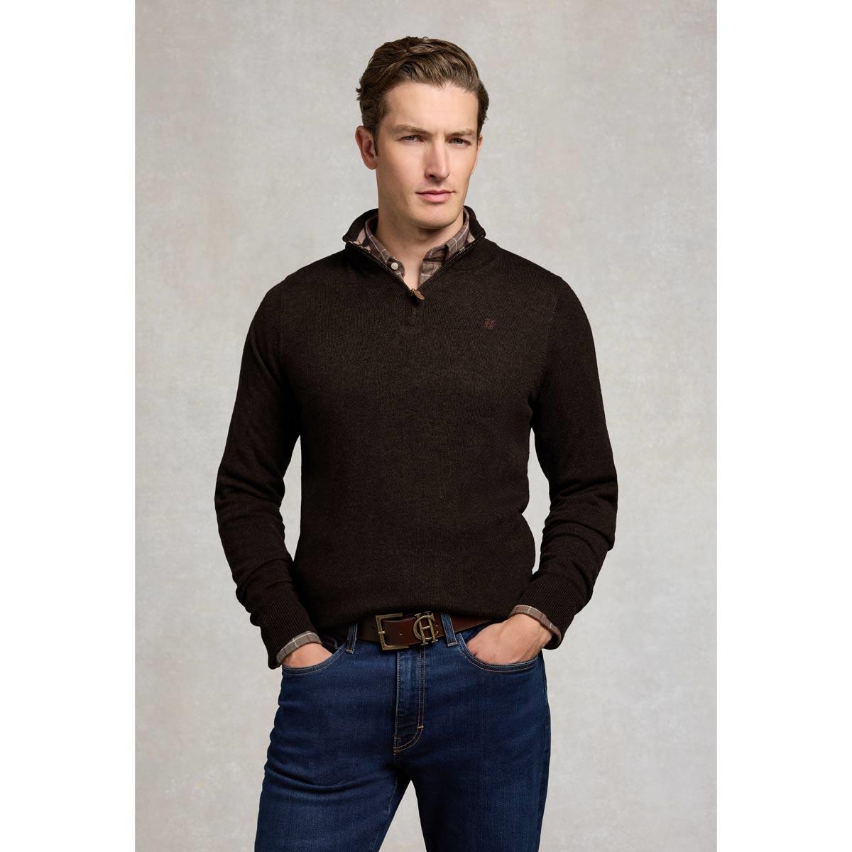 Holland Cooper Mens Fine Quarter Zip Knit Jumper