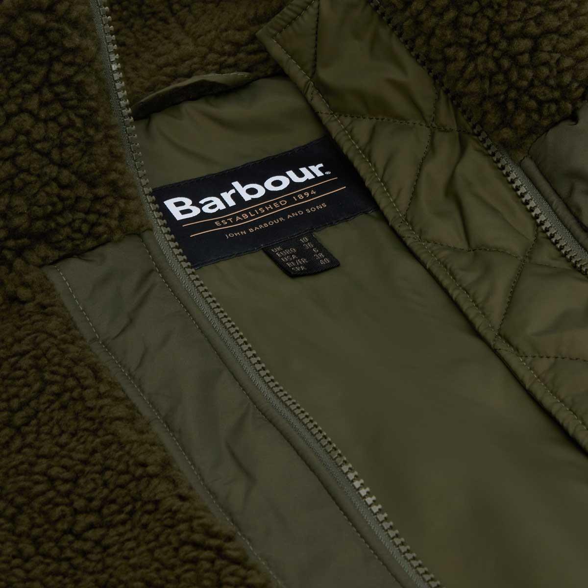 Olive Barbour Womens Brawby Fleece Jacket Lining