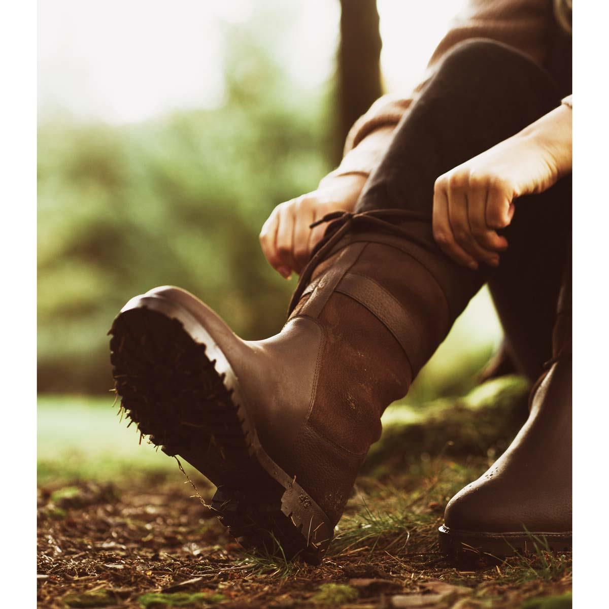 Dark Brown Chatham Womens Hexham II Mid Calf Riding Boots Lifestyle Detail