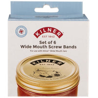 Kilner Set of 6 Wide Mouth Preserve Jar Screw Bands box