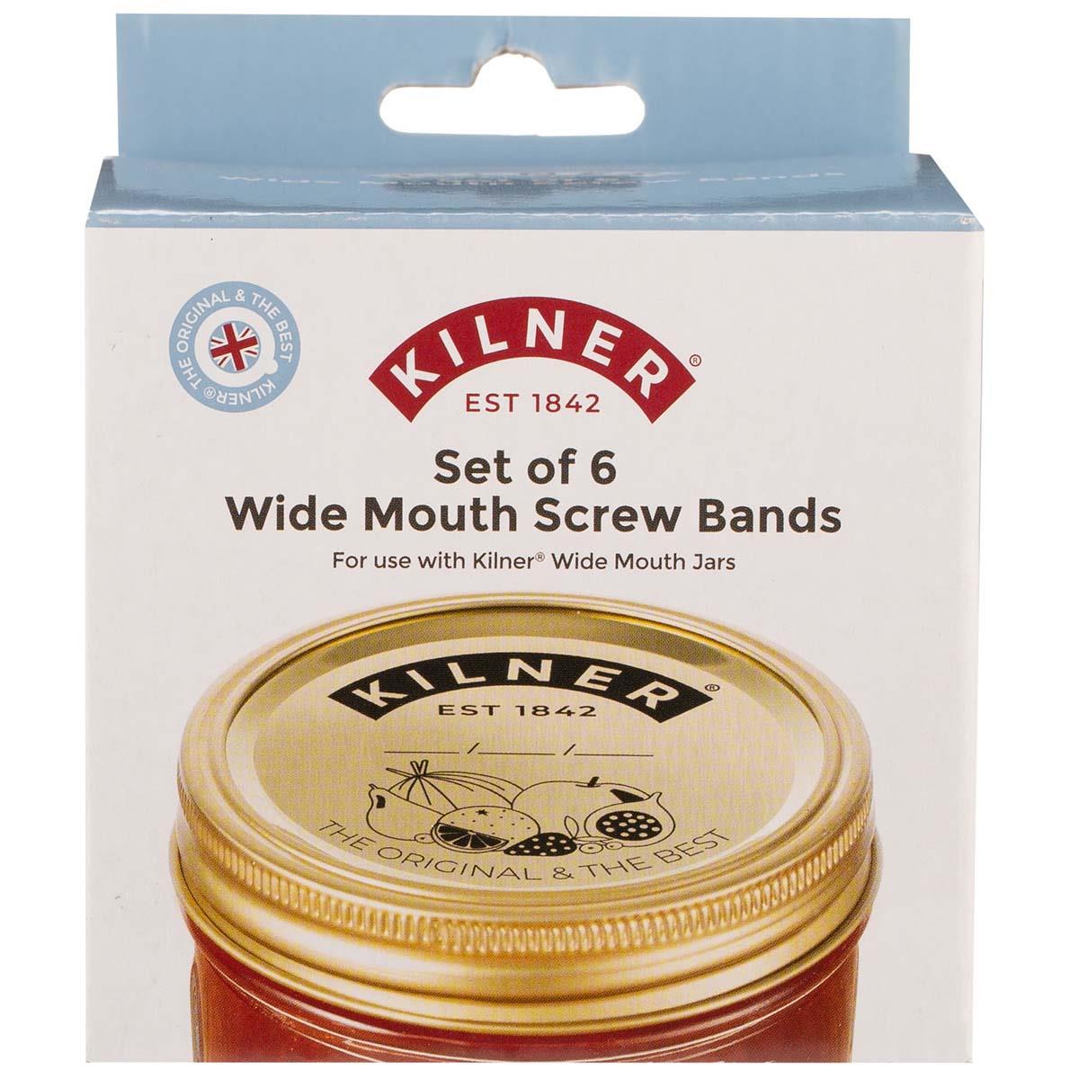 Kilner Set of 6 Wide Mouth Preserve Jar Screw Bands box