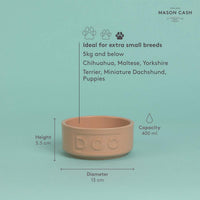 Mason Cash Cane Lettered Dog Bowl 13cm INFO