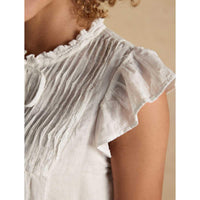 White Joules Womens Nolan Blouse Sleeve Detail