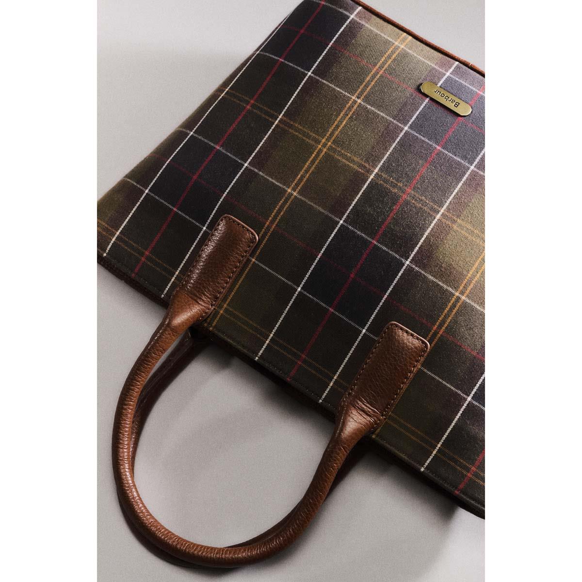 Classic Tartan Barbour Womens Birch Tartan Tote Bag Lifestyle