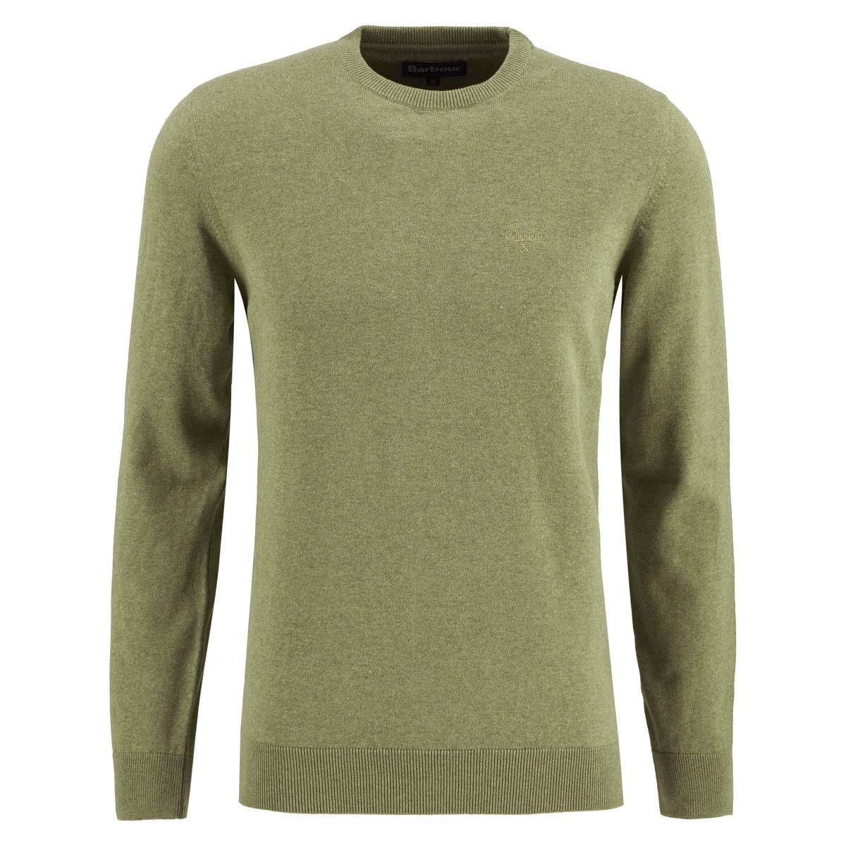 Laurel Green Barbour Mens Pima Cotton Crew Neck Jumper
