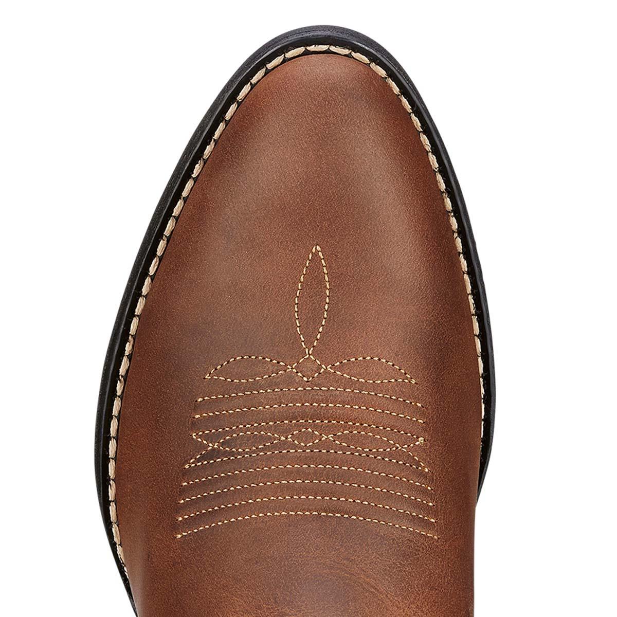 Distressed Brown Ariat Womens Heritage Western R Toe Boot Toe