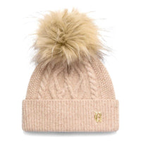 Taupe Marl Holland Cooper Womens Sloane Cable Bobble Hat