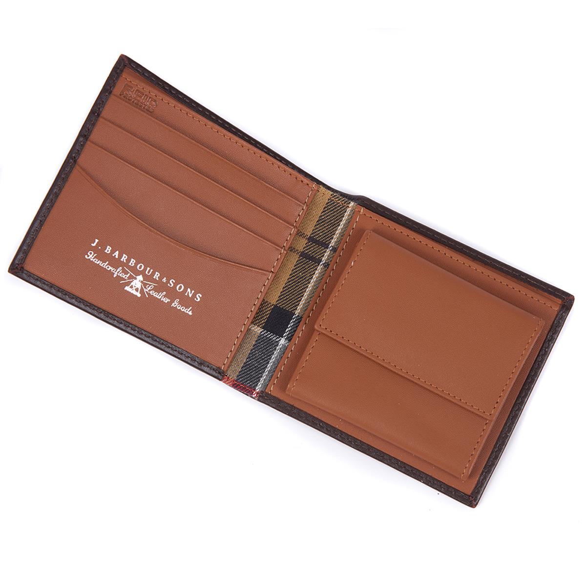 Barbour Mens Elvington Leather Billfold Coin Wallet