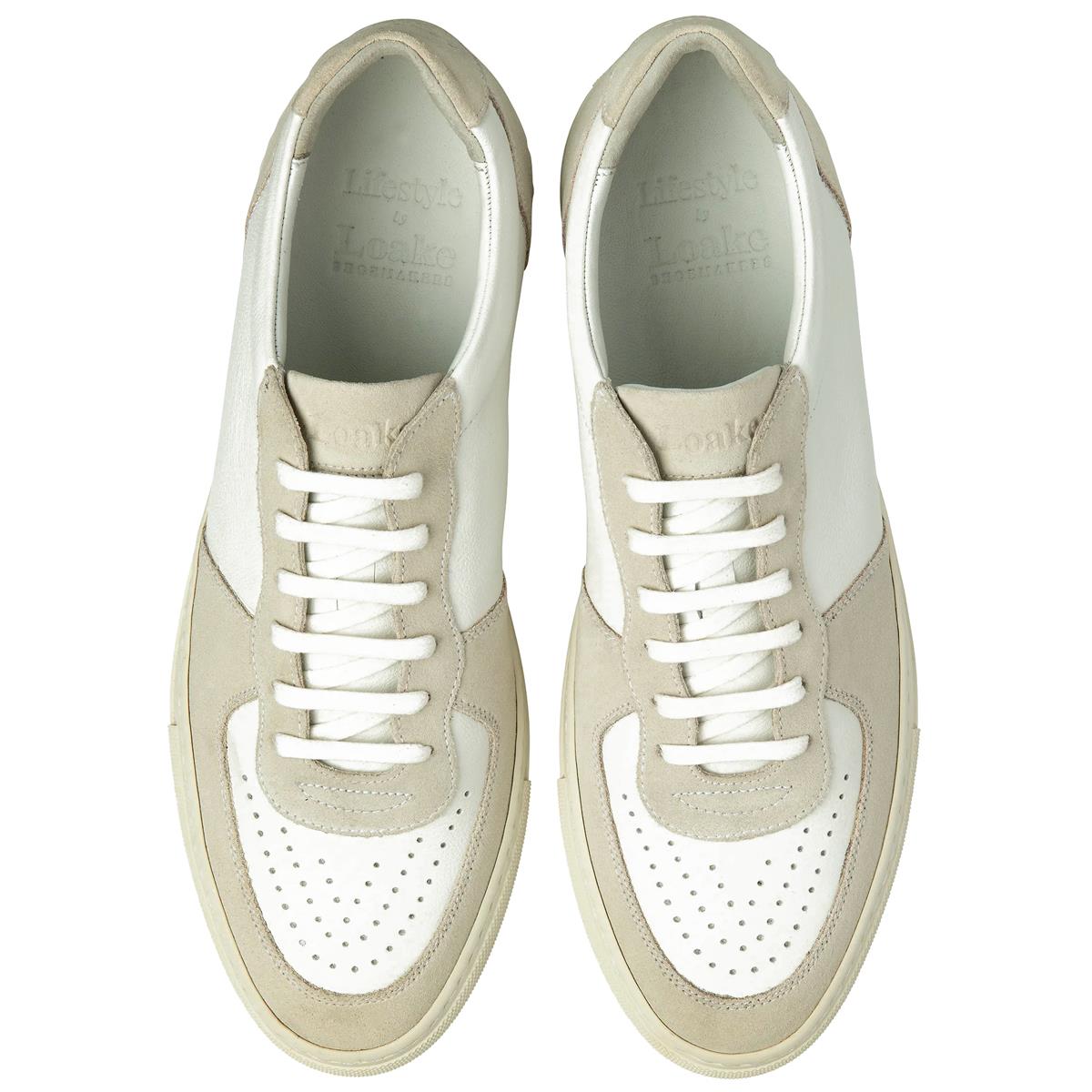 Sand Suede/White Calf Loake Mens Rush Trainers Top