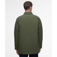 Olive Barbour Mens Wadded Lorden Showerproof Mac Back