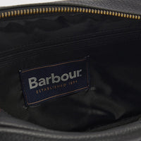 Black Barbour Highgate Leather Washbag Lining