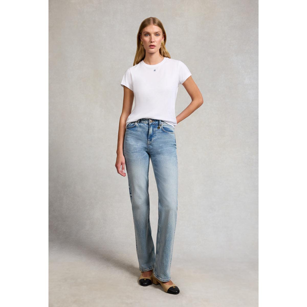 White Holland Cooper Womens Monogram Tee On Model Full Length