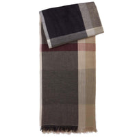 Rosewood Tartan Barbour Esther Multi Wear Scarf flat