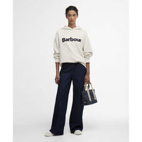 Cloud Marl Barbour Womens Hartland Hoodie On Model