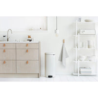 White Brabantia newIcon Pedal Bin 30 Litre Metal Bucket Lifestyle