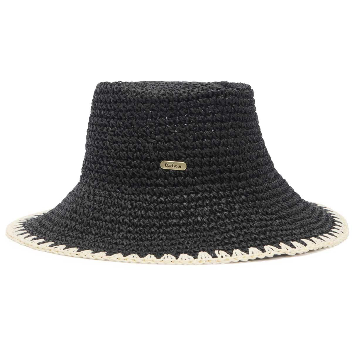 Black Barbour Womens Camille Crochet Hat
