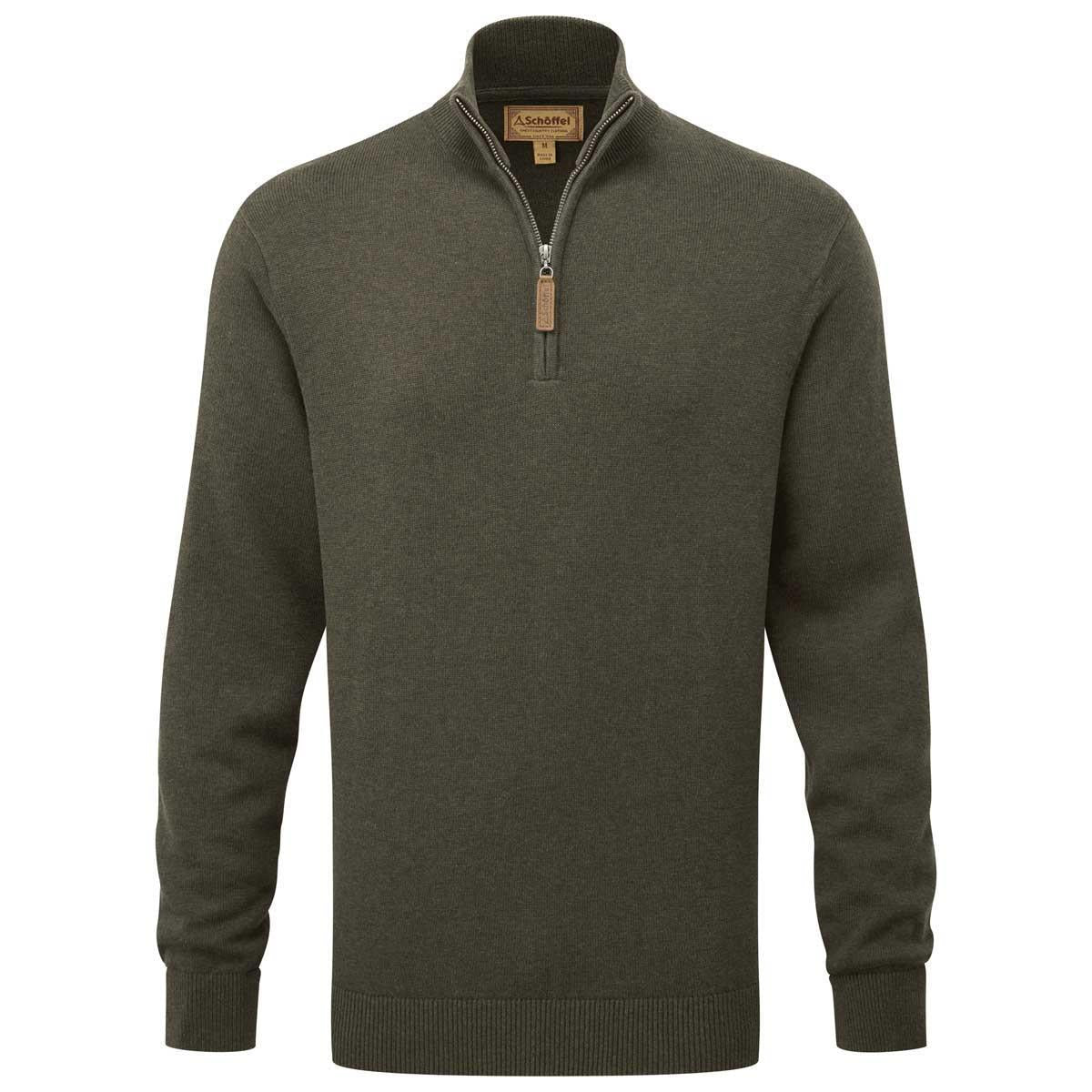 Schoffel Mens Calton Cotton Cashmere 1/4 Zip Jumper