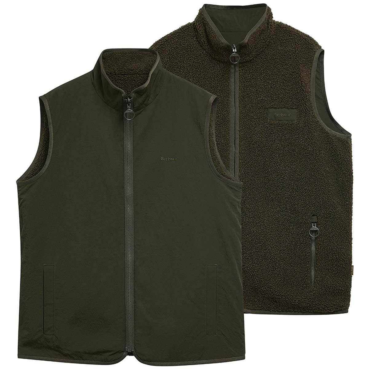 SAGE Barbour Mens Reversible Fleece Gilet REVERSE