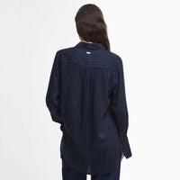 Navy Barbour Womens Carrie Shirt model Back