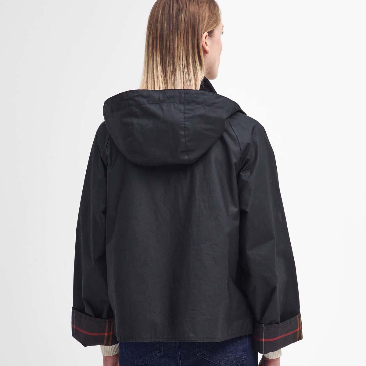 Black Classic Barbour Womens Reighton Wax Jacket back