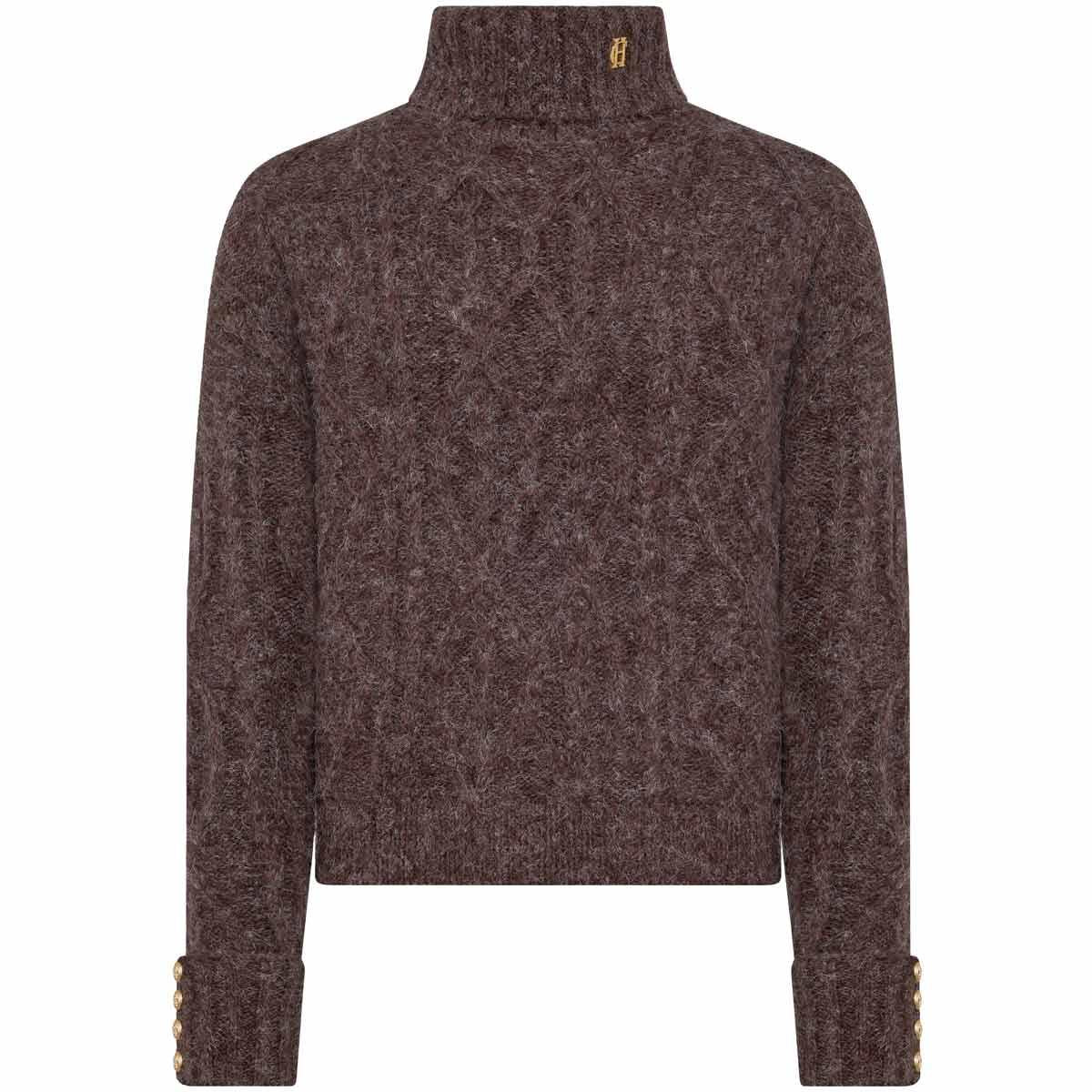 Chocolate Holland Cooper Womens Noveli Roll Neck Knit Jumper