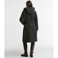 Sage/Classic Barbour Womens Antoinette Wax Jacket Back