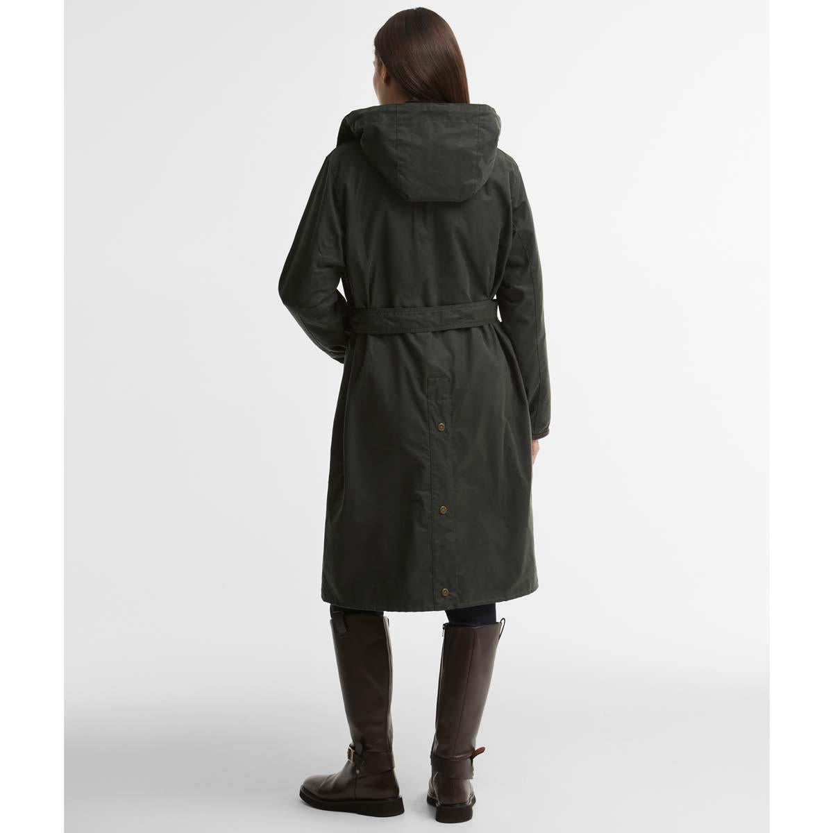 Sage/Classic Barbour Womens Antoinette Wax Jacket Back