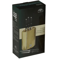 Arthur Price Kitchen 6 Piece Oval Wooden Knife Block Set