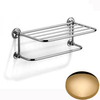 Non-Lacquered Brass Samuel Heath Novis Towel Shelf With Towel Hanging Rail N1737