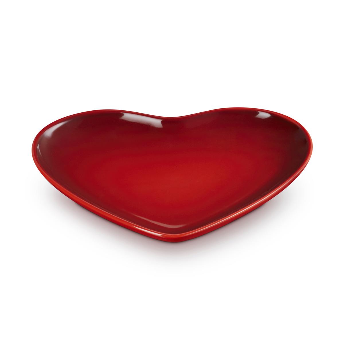 Cerise Le Creuset Stoneware Heart Plate
