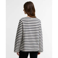 Cloud/Dark Navy Barbour Womens Amryn Striped Sweatshirt BACK