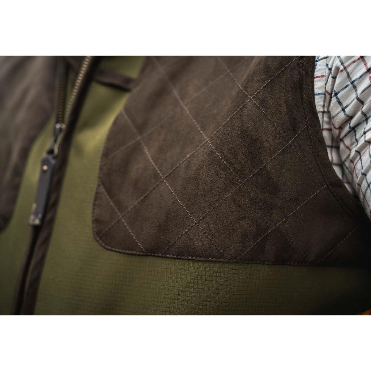 Light Pine Seeland Mens Wenlock Shooting Waistcoat Front Detail