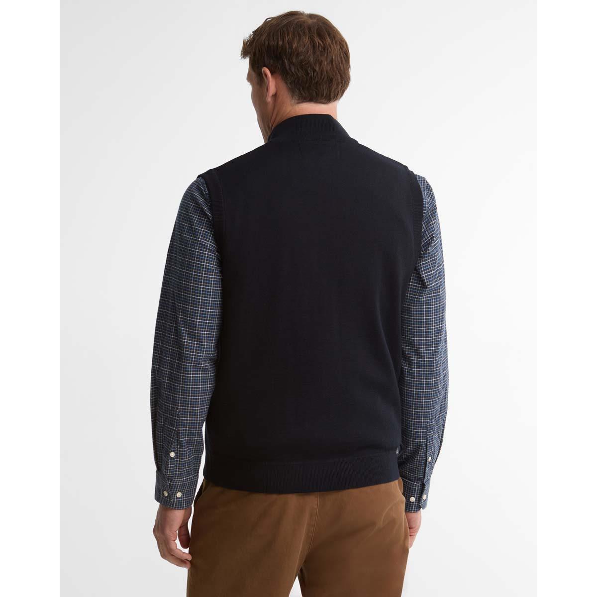 Navy Barbour Mens Marcus Knitted Gilet Back