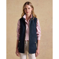 Navy Joules Womens Heritage Longline Fleece Gilet On Model