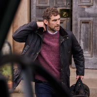 MAUVE Barbour Mens Horseford Crew Jumper LS