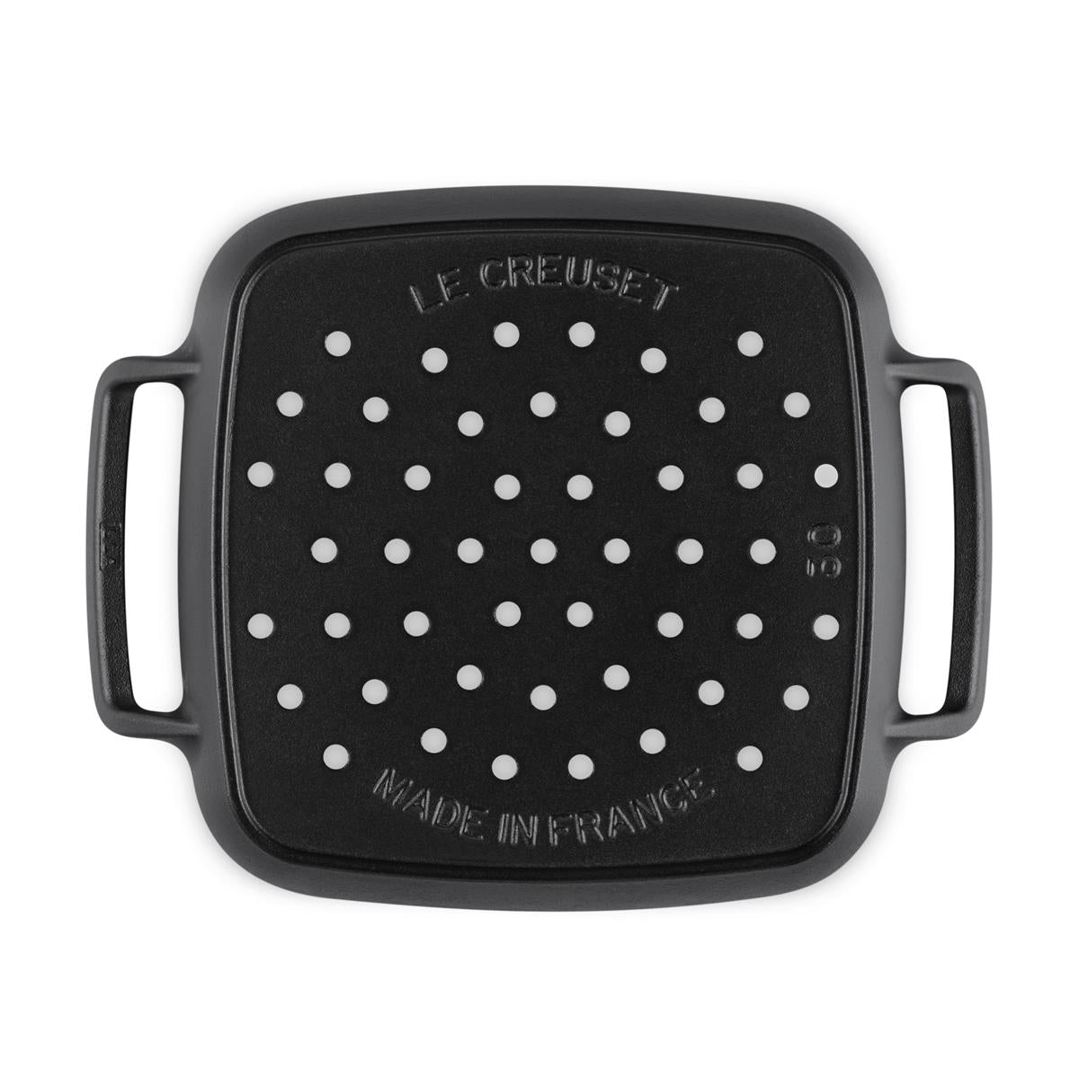 Le Creuset Cast Iron BBQ Square Grill Basket inside