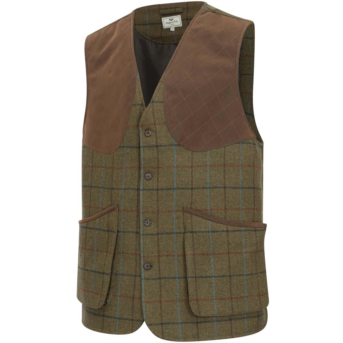 Green/Blue Hoggs Of Fife Mens Kingussie Tweed Field Waistcoat
