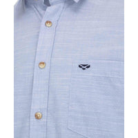 Plain Blue Hoggs of Fife Mens Aberdour Short Sleeve Shirt Chest