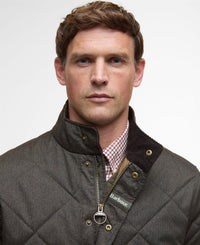 Dark Olive Barbour Mens Winter Shoveler Quilted Jacket Chest
