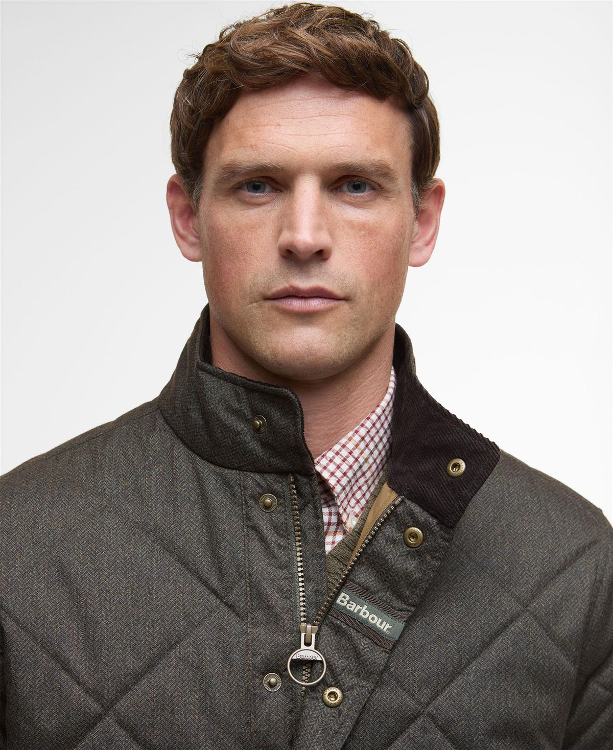 Dark Olive Barbour Mens Winter Shoveler Quilted Jacket Chest