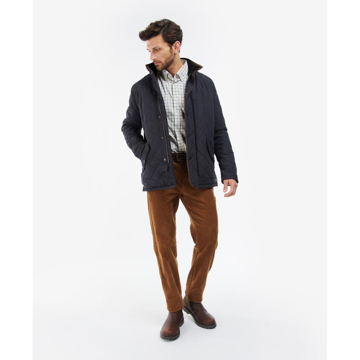 Dark Olive Barbour Mens Waterproof Shoveler Quilted Jacket
