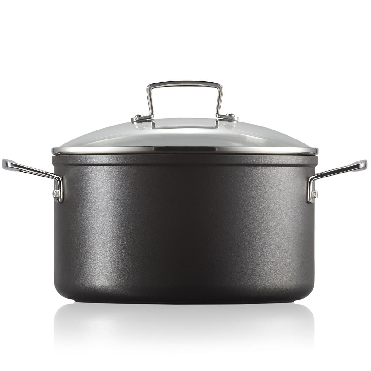 Le Creuset Toughened Non-Stick Deep Casserole With Glass Lid Side