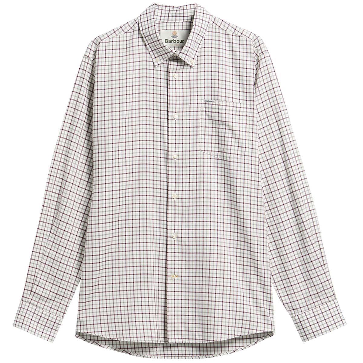Dark Bordeaux Barbour Mens Preston Regular Fit Shirt