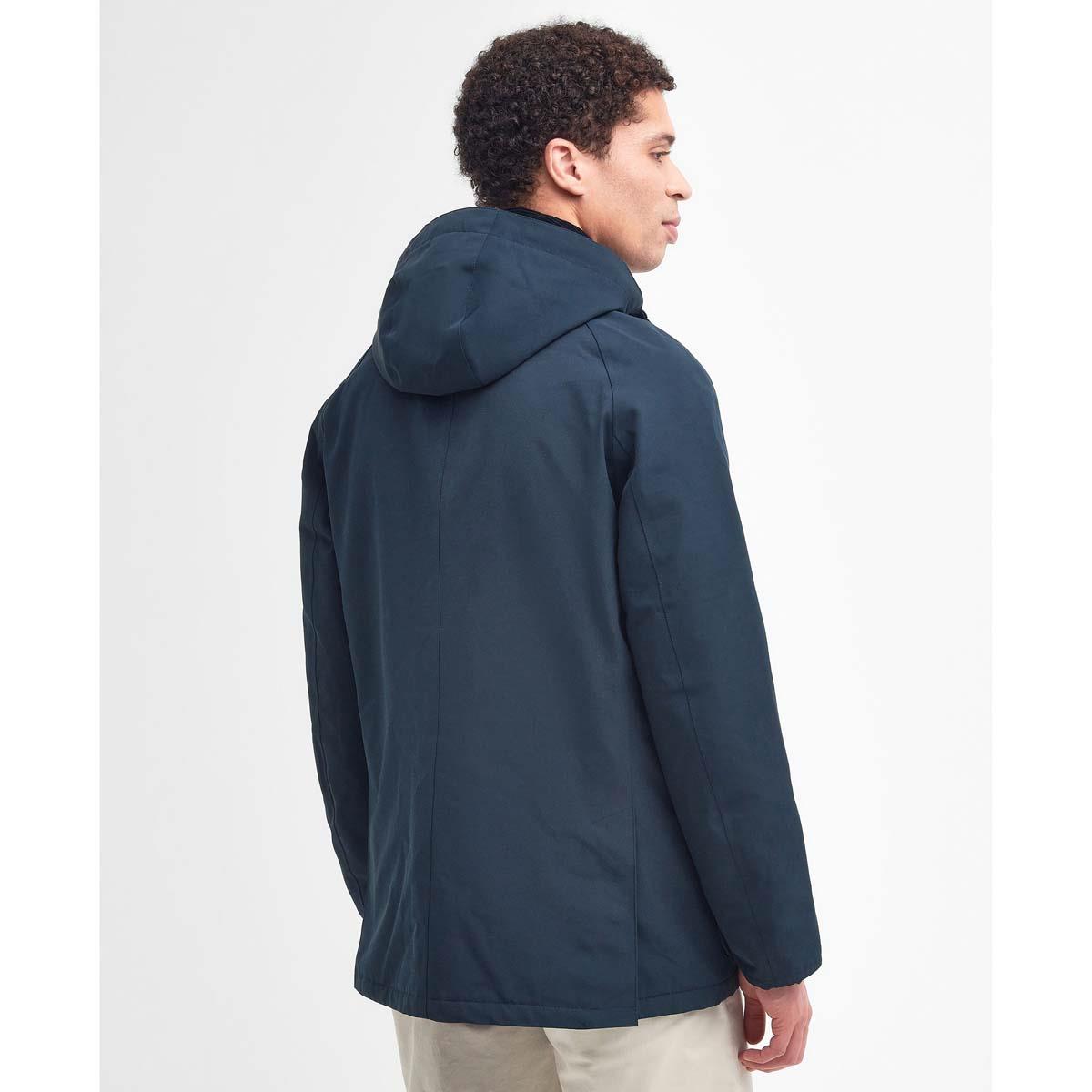 Navy Barbour Mens Winter Ashby Jacket Back