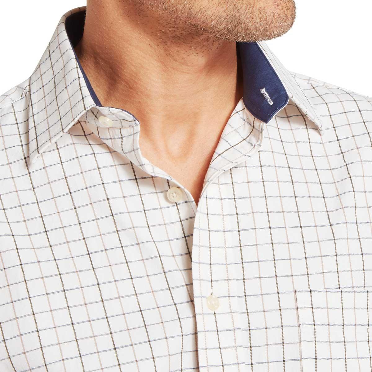 Blueberry Schoffel Mens Burnham Tattersall Shirt Collar