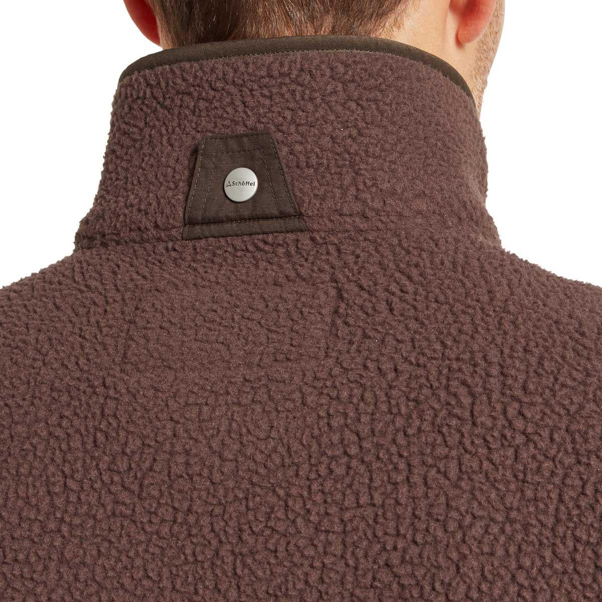 Mahogany Schoffel Mens Oakham Retro Fleece Gilet Collar